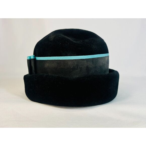 Vintage Union United Hatters Cap & Millinery Workers Black Turquoise Hat - Picture 1 of 7